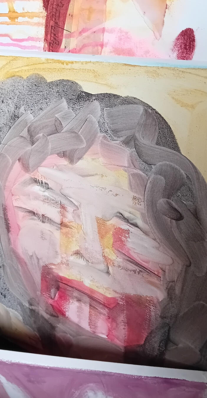 Een portret, half af